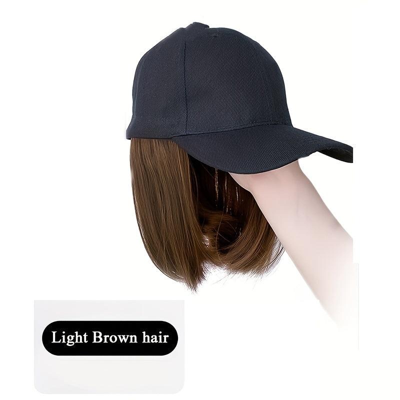 Short Bob Baseball Cap Wig for Women