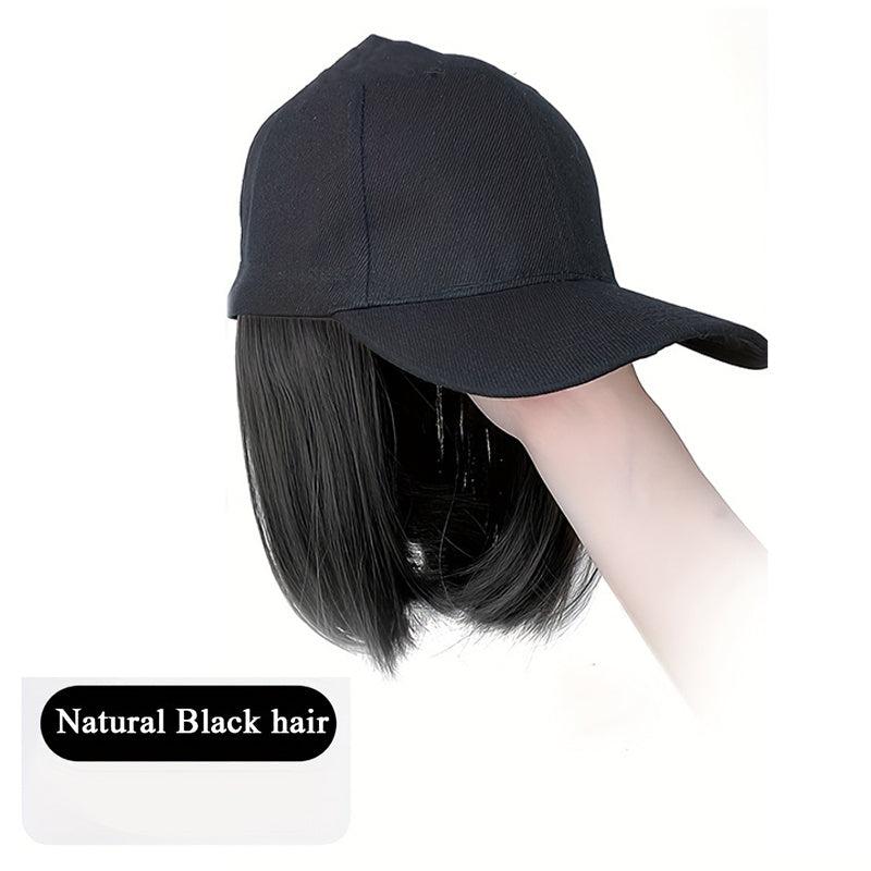 Short Bob Baseball Cap Wig for Women