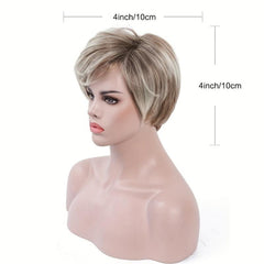Short Pixie Cut Synthetic Wig With Bangs Natural Looking