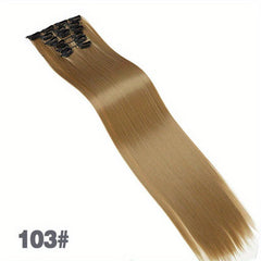 6pc Long Straight Hair Extensions Set - Chemical Fiber Wigs