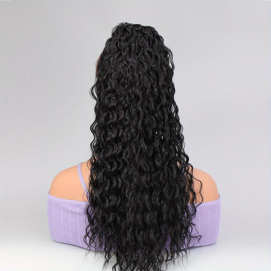 Long Curly Hair Clip Ponytail Hair Extensions Matzo Noodles Synthetic
