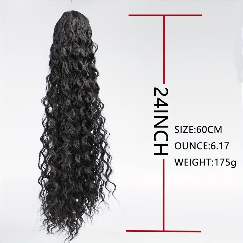 Long Curly Hair Clip Ponytail Hair Extensions Matzo Noodles Synthetic