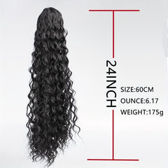 Long Curly Hair Clip Ponytail Hair Extensions Matzo Noodles Synthetic
