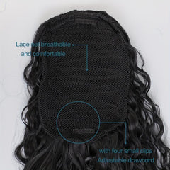 Long Curly Hair Clip Ponytail Hair Extensions Matzo Noodles Synthetic
