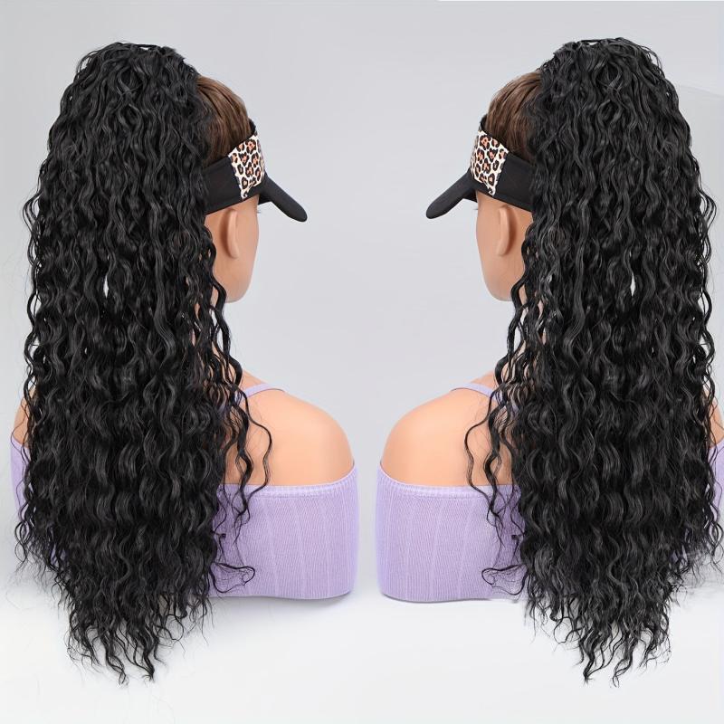 Long Curly Hair Clip Ponytail Hair Extensions Matzo Noodles Synthetic