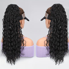 Long Curly Hair Clip Ponytail Hair Extensions Matzo Noodles Synthetic