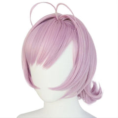Short Pink Straight Cosplay Wig With Bangs For Halloween Costume