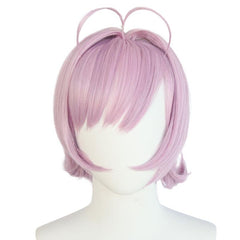 Short Pink Straight Cosplay Wig With Bangs For Halloween Costume