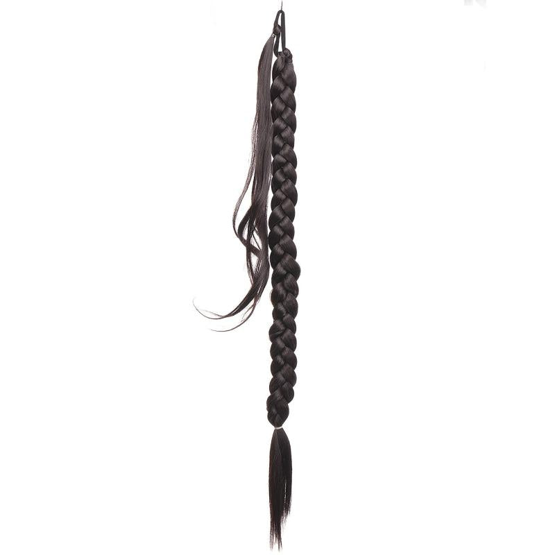 Long Braided Hair Ponytail Extensions Synthetic Fiber Ponytail Extensions