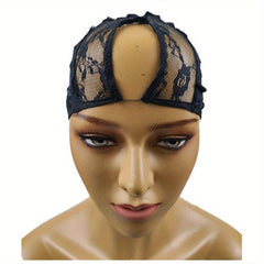 U Part Lace Wig Cap Adjustable Elastic Breathable Invisible Wig Caps