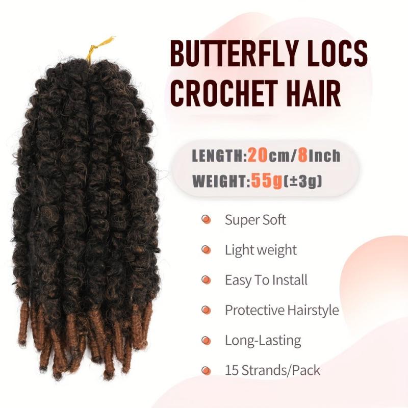Butterfly Locks Braids Hair Pieces Synthetic Crochet Hair Extensions