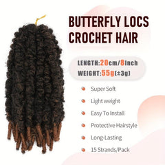 Butterfly Locks Braids Hair Pieces Synthetic Crochet Hair Extensions