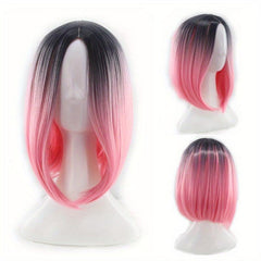 Ombre Short Straight Bob Cut Wig Synthetic Wig Heat Resistant