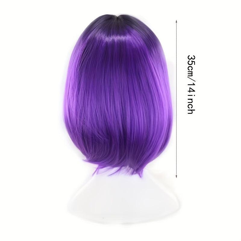 Ombre Short Straight Bob Cut Wig Synthetic Wig Heat Resistant