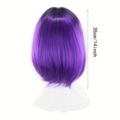 Ombre Short Straight Bob Cut Wig Synthetic Wig Heat Resistant
