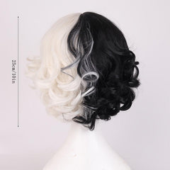Short Curly Wig Two Tone Wig Synthetic Wig With Bangs Movie Cosplay Wig