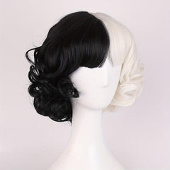 Short Curly Wig Two Tone Wig Synthetic Wig With Bangs Movie Cosplay Wig