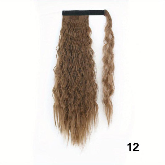 55 88 Cm Long Wavy Ponytail Extensions Hair Tie Clip In Wrap Around Ponytail