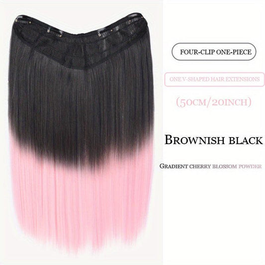 Ombre Hair Extension V Shape 4 Clips Straight Hair 50 8 Cm