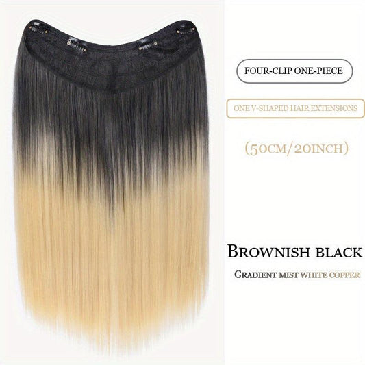 Ombre Hair Extension V Shape 4 Clips Straight Hair 50 8 Cm