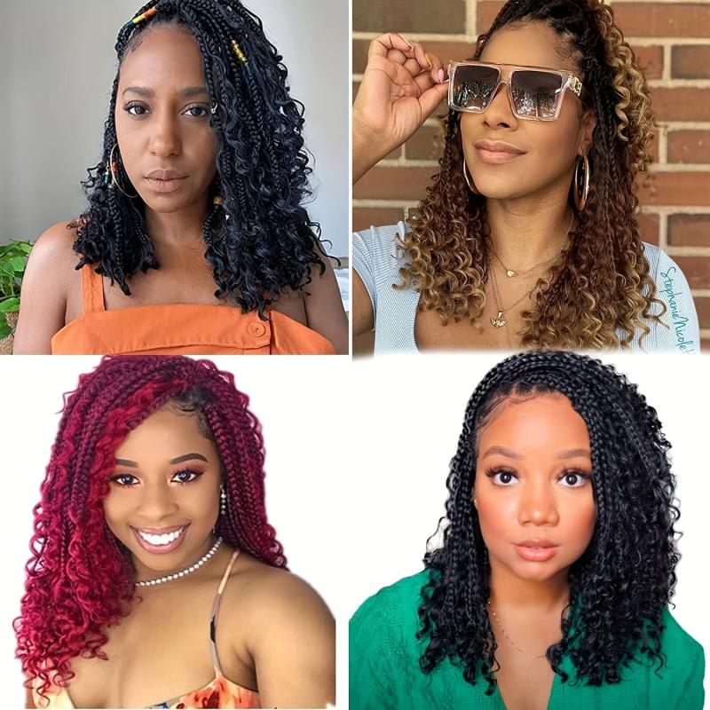 Curly Crochet Box Braids Hair 3pcs Set for Women