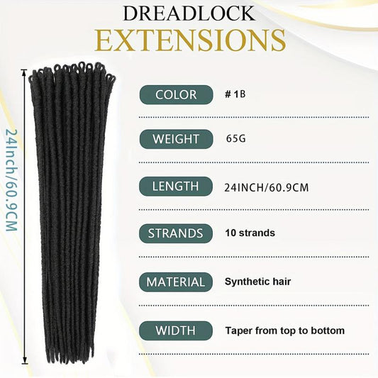 60 96 Cm Dreadlock Extensions Long Loc Crochet Braids Hair Extensions