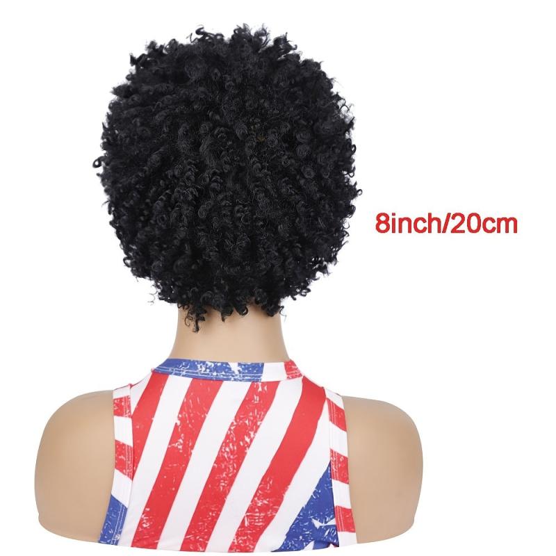 Short Afro Kinky Curly Pixie Cut Wigs For Women Cosplay Costume Party Wig