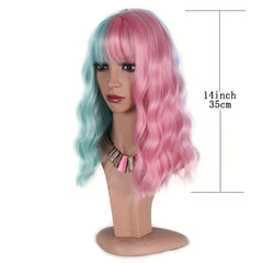 Short Curly Bob Wig Synthetic Wig With Bangs Anime Cosplay Wig For Halloween
