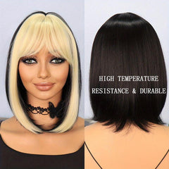 Short Bob Wig Straight Bob Wig With Bangs 30 48 Cm Natural Look