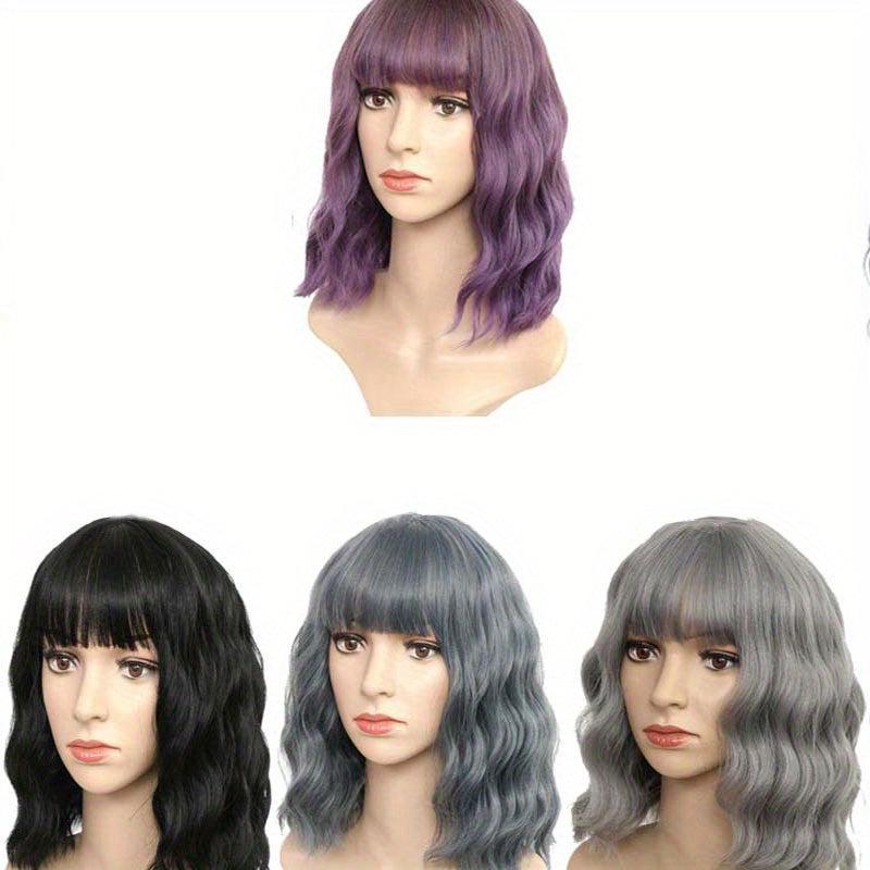 Wavy Curly Short Wig With Bangs Synthetic Wigs For Women