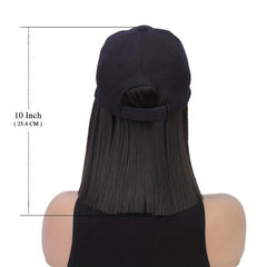 Short Bob Wigs with Baseball Cap for Women