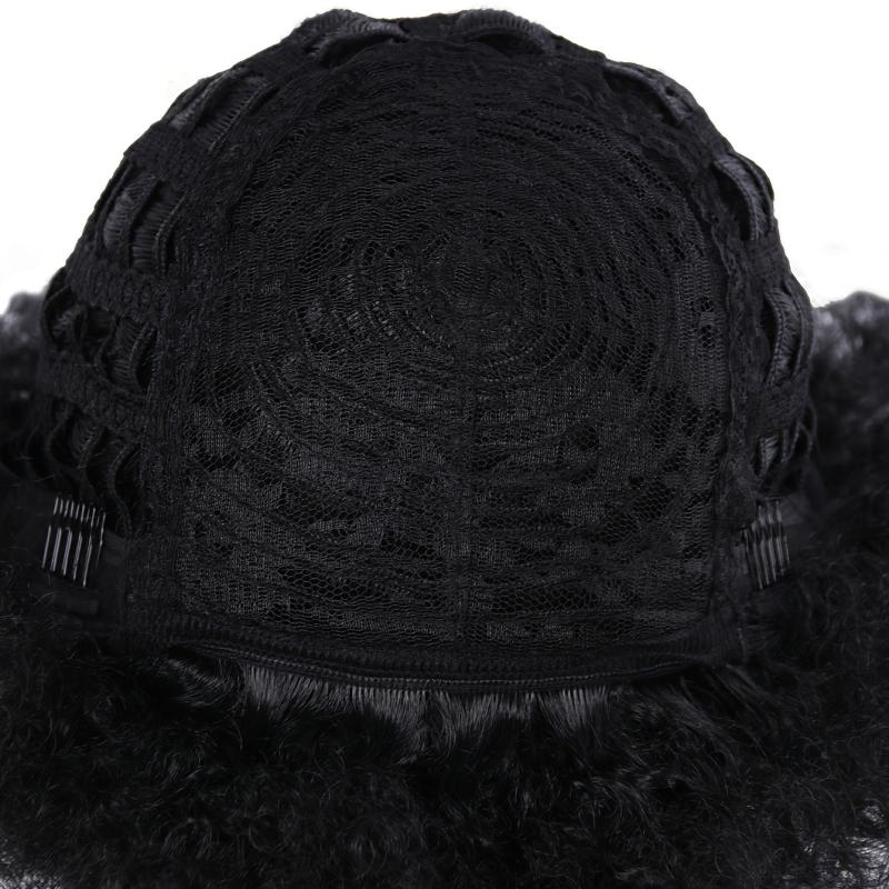 Short Afro Curly Synthetic Hair Wigs Fluffy Hair Replacement Wigs