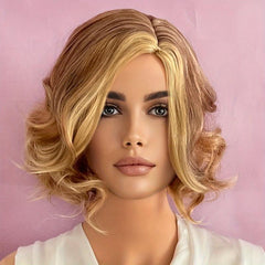 Short Bob Wavy Hair Wigs Bouncy Fluffy Hair Replacement Wigs for Women