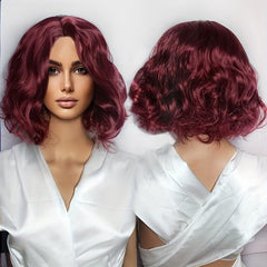 Short Bob Wavy Hair Wigs Bouncy Fluffy Hair Replacement Wigs for Women