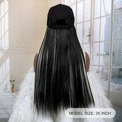 Synthetic Long Straight Baseball Cap with Highlight Hair Extensions
