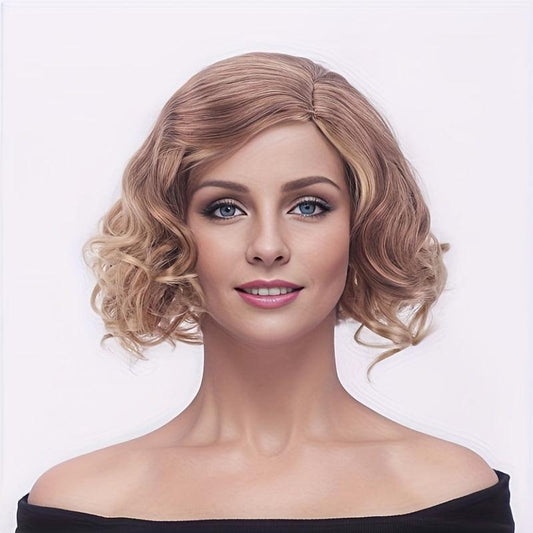 Short Curly Bob Cut Wig Synthetic Heat Resistant Natural Look