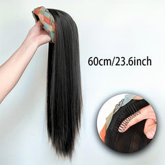 Colorful Headband Wig Long Straight Hair High Top U Shape Half Cover