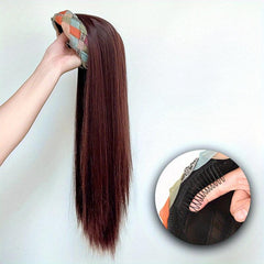 Colorful Headband Wig Long Straight Hair High Top U Shape Half Cover