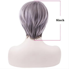 Auburn Pixie Cut Wig with Fringe Natural Straight Synthetic for Daily Use