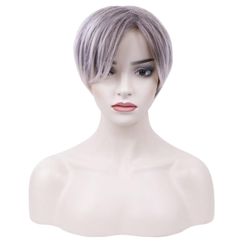 Auburn Pixie Cut Wig with Fringe Natural Straight Synthetic for Daily Use