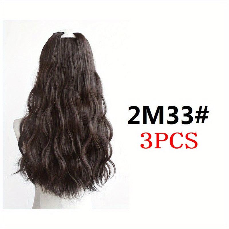 3pcs Long Curly Wavy Hair Extensions Patch for Women