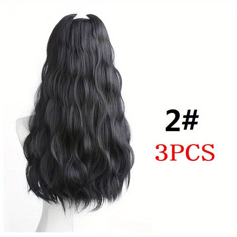 3pcs Long Curly Wavy Hair Extensions Patch for Women