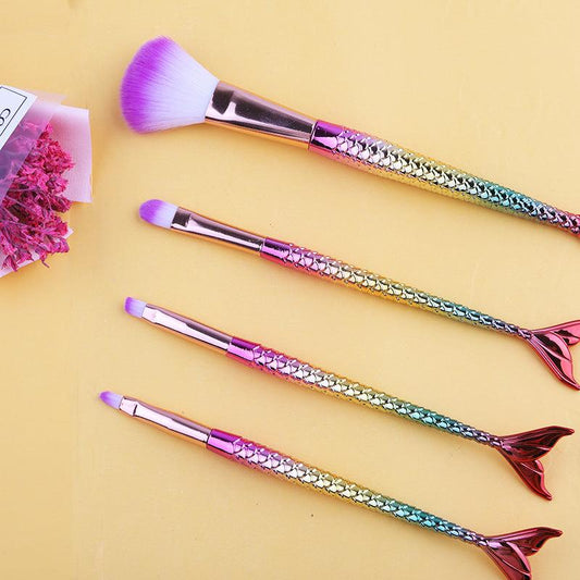 Mermaid Makeup Brushes Set Cosmetic Powder Eye Shadow Foundation Blush Brush