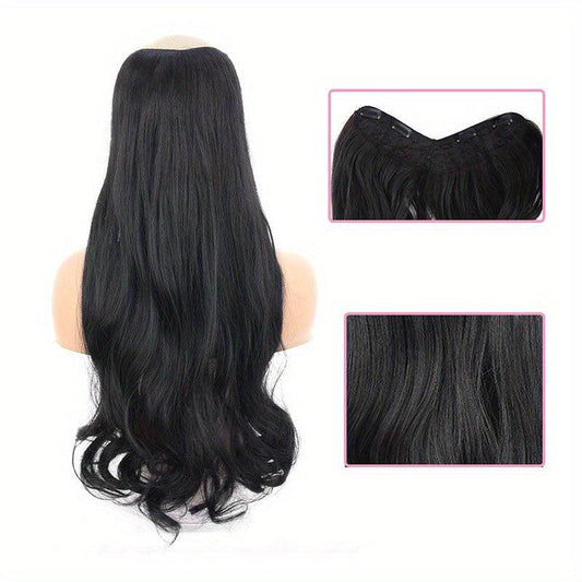 Curly Wavy One Piece Hair Pieces V Shape Big Wave Hair Extensions