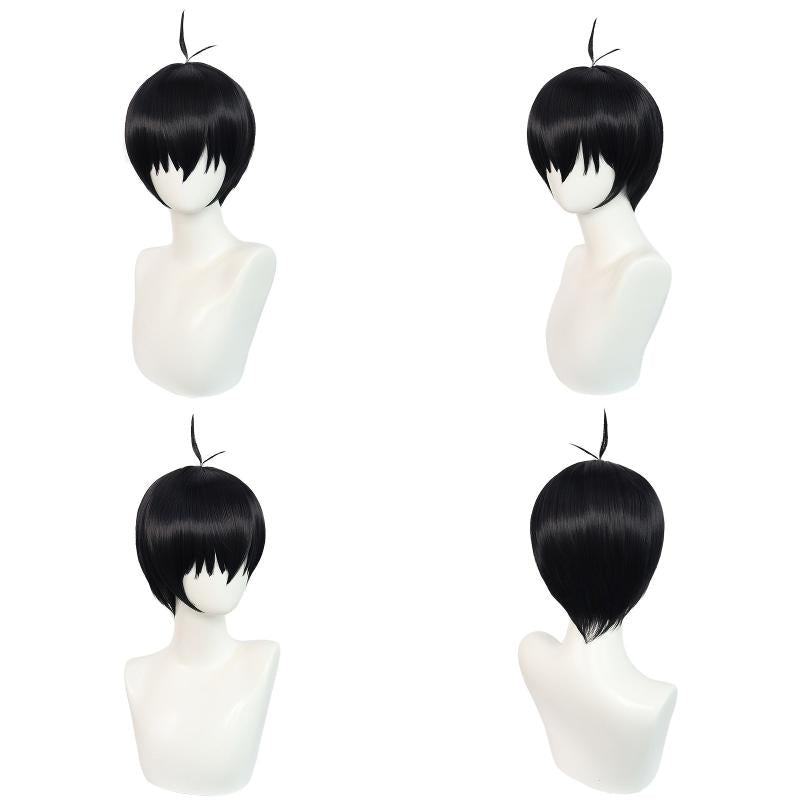 Short Navy Straight Cosplay Wig with Wig Cap