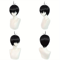 Short Navy Straight Cosplay Wig with Wig Cap