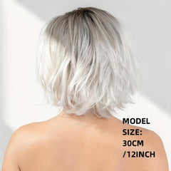 Short Curly Layered Wig Natural Synthetic Wigs for Parties
