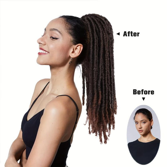Dreadlock Ponytail Extensions Synthetic Clip In Hair Extensions