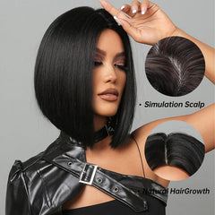 Allbell Short Straight Middle Part Synthetic Wigs For Women