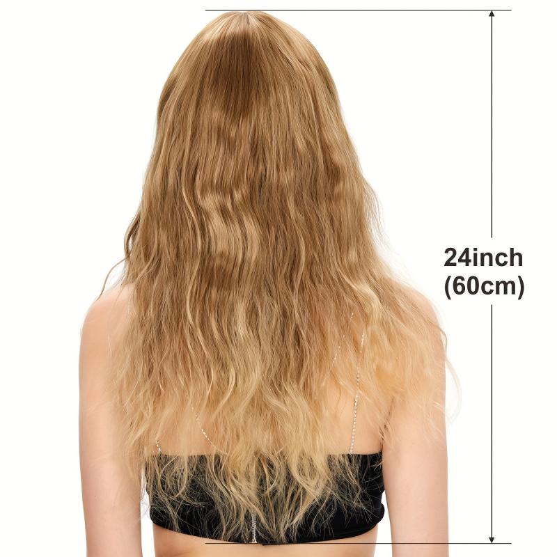 STfantasy Blonde Ombre Wig Natural Wave Long Curly Synthetic Hair